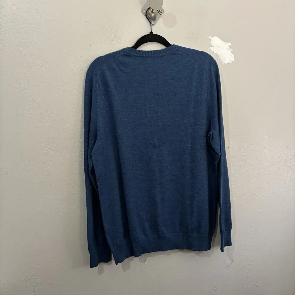 Banana Republic Extra Fine Merino Wool V Neck Dark Teal Men Large